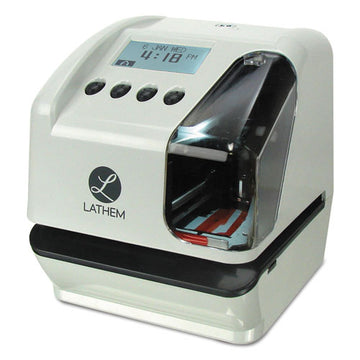 Lathem® Time Lt5000 Electronic Time And Date Stamp, Digital Display, Cool Gray freeshipping - TVN Wholesale